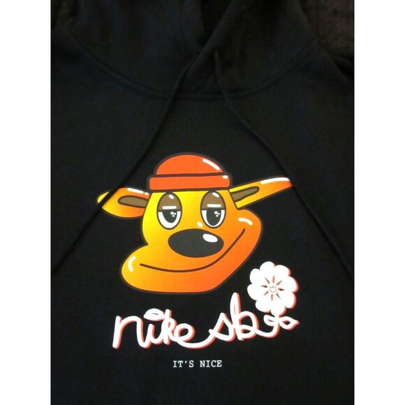 Nike SB Men's Fleece It's Nice Graphic Logo Skate Hoodie Black Size Large NWT - Picture 5 of 5